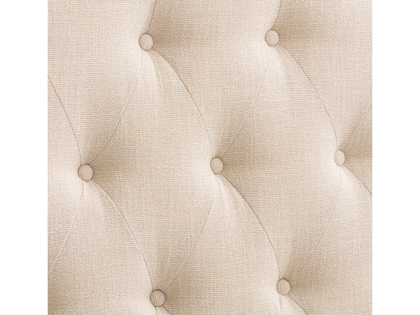 Cream diamond tufted headboard, full/double size, with plush upholstery and elegant design.