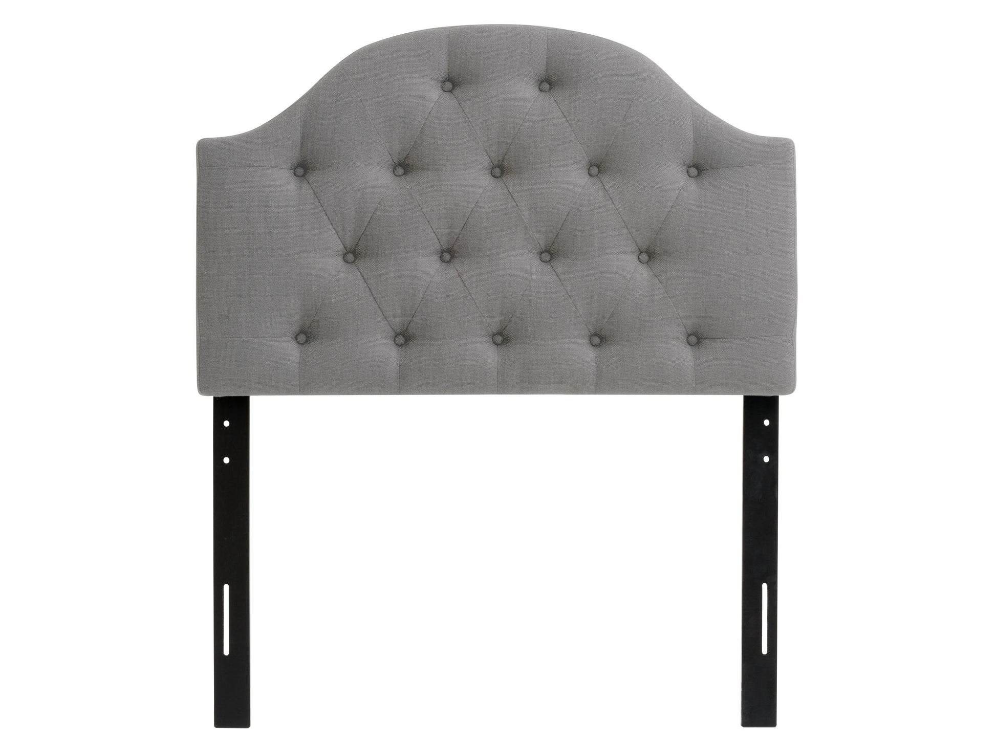 Light grey diamond tufted headboard, twin/single size, elegant design, upholstered fabric, modern bedroom decor.