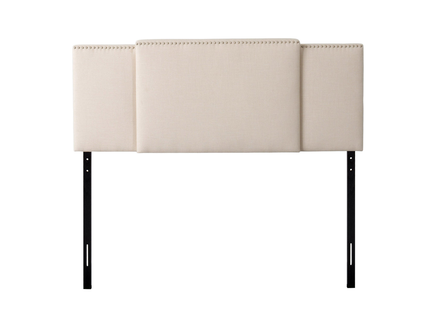 Cream adjustable headboard with tufted design and sleek modern style.