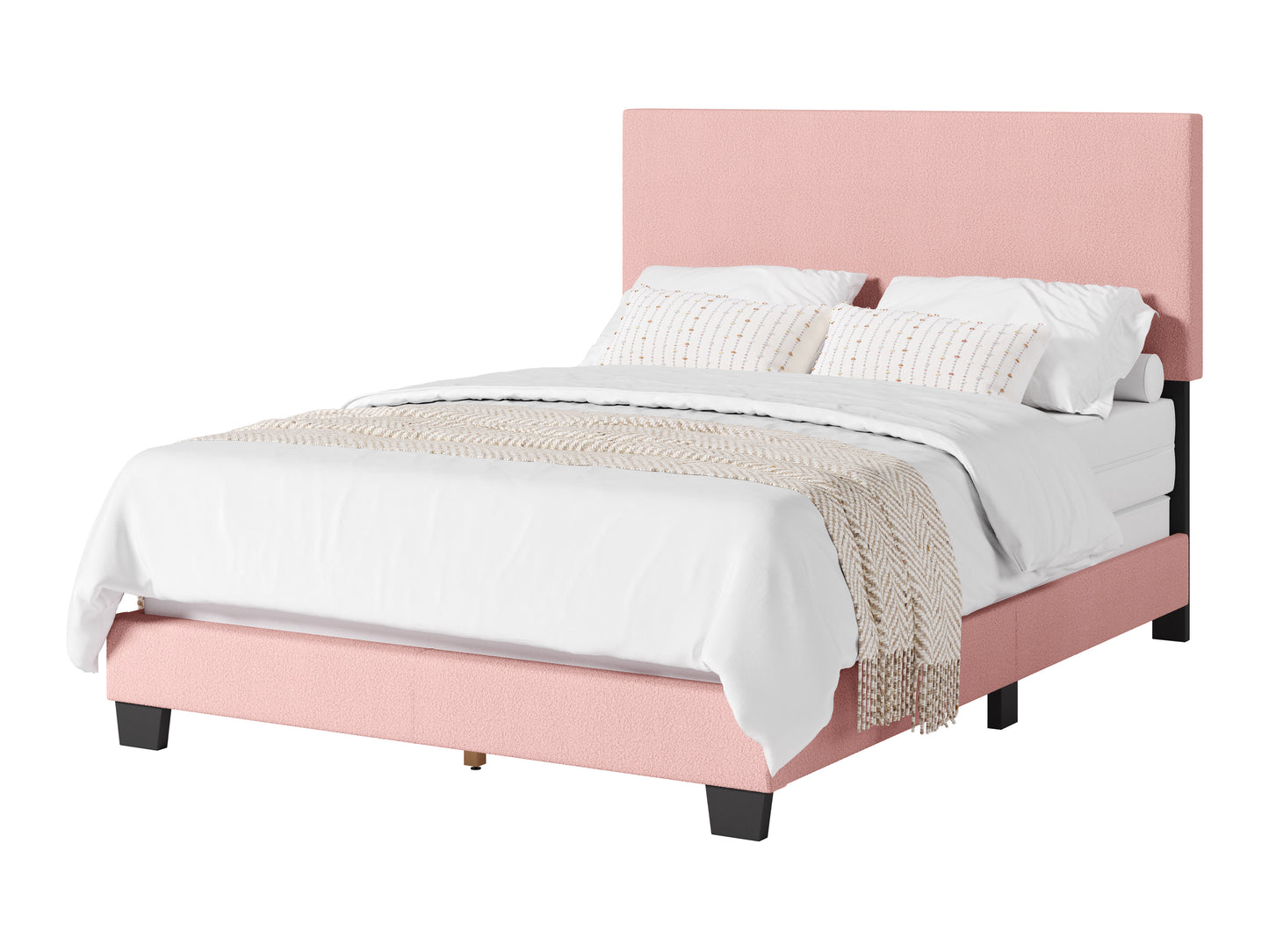 Pink Boucle Bed