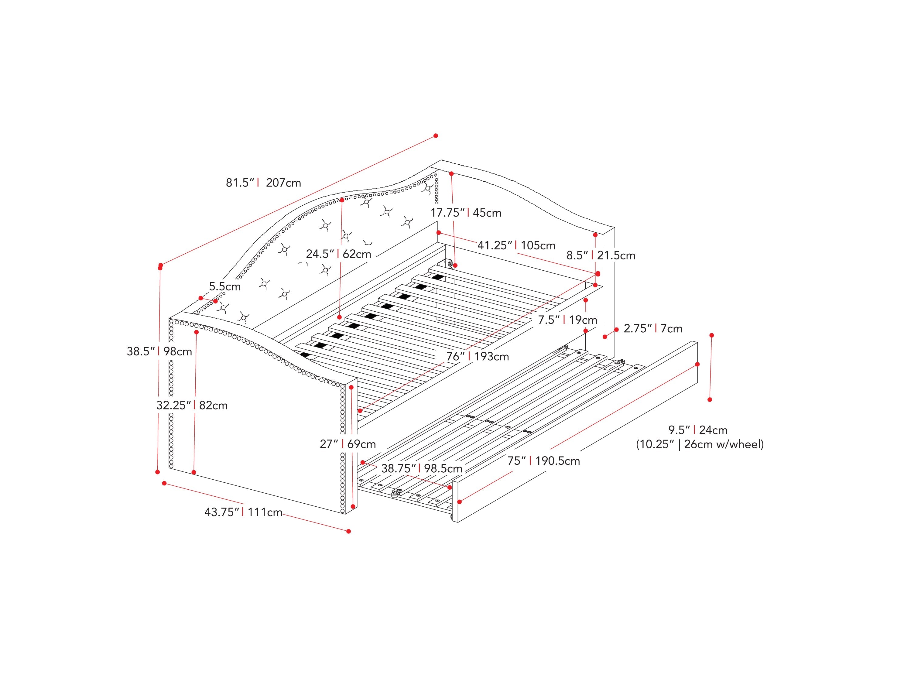 Twin Day Bed with Trundle