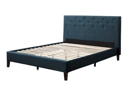 Button-Tufted Upholstered Queen Bed