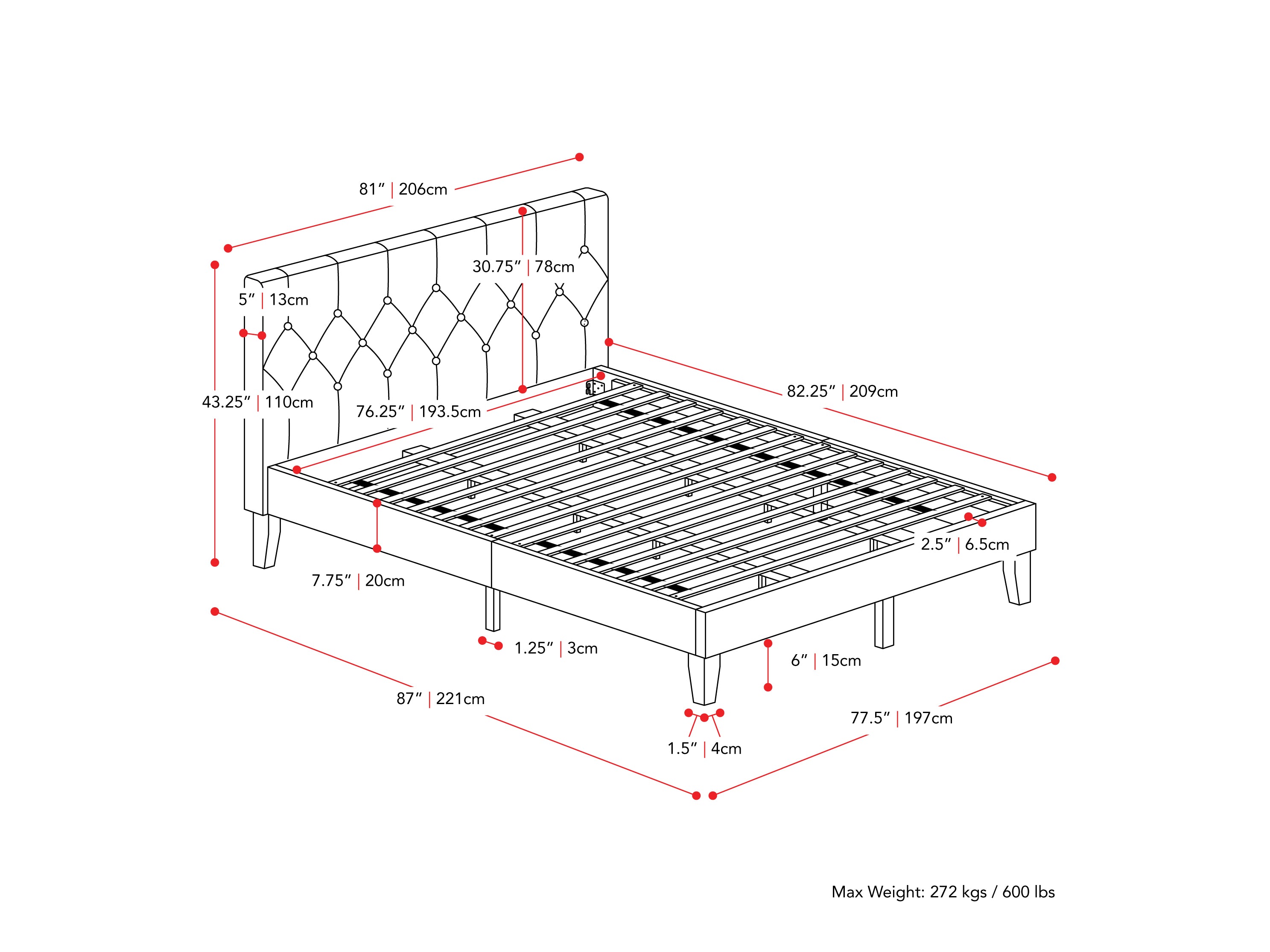 Button-Tufted Upholstered King Bed