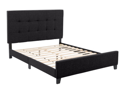 Black Tufted Queen Fabric Bed