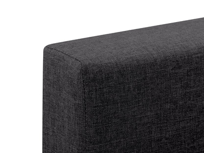 Black Tufted Single Fabric Bed