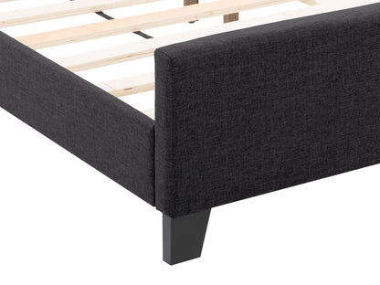 Black Tufted Single Fabric Bed