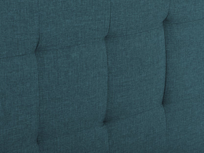 Ocean Blue Tufted Double Fabric Bed