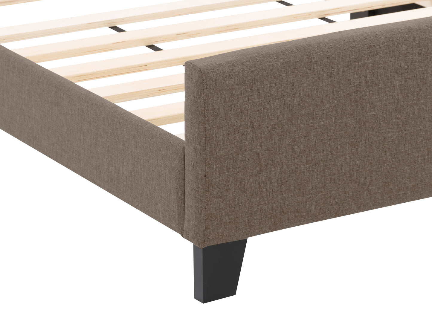 Warm Stone Fabric Double Bed with Slats