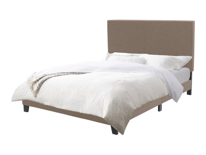 Warm Stone Fabric Double Bed with Slats