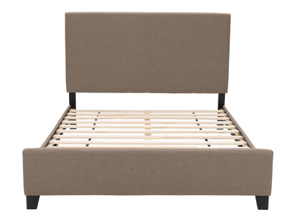 Warm Stone Fabric Double Bed with Slats