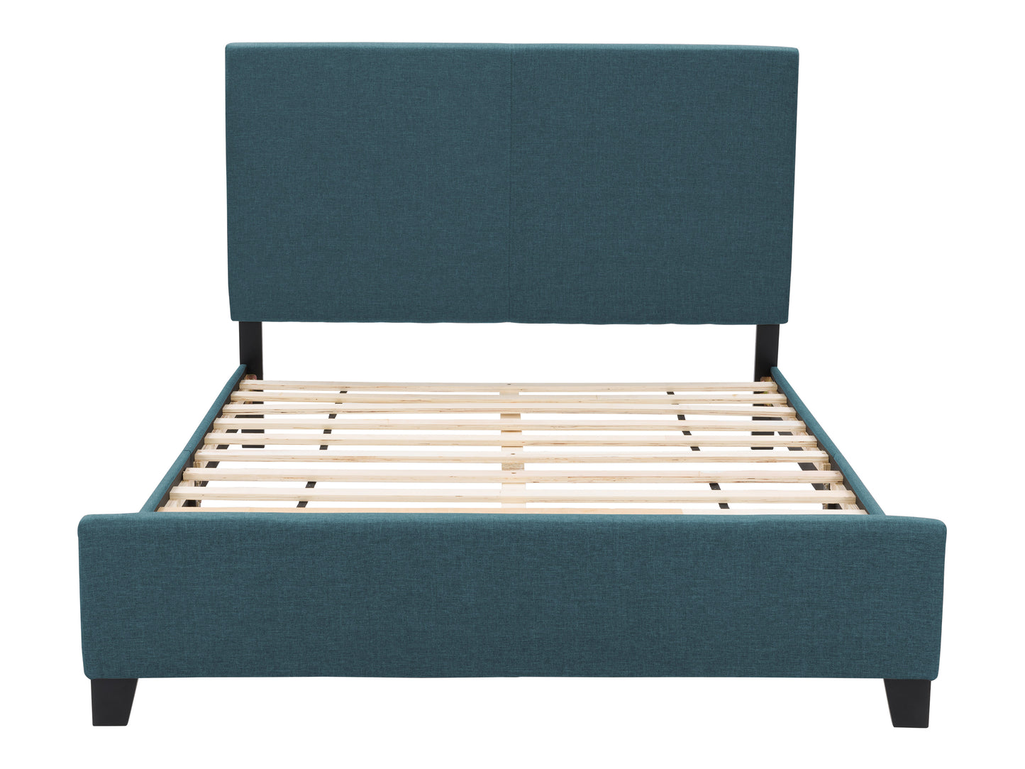 Ocean Blue Fabric Double Bed with Slats