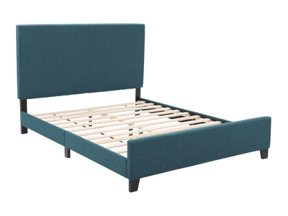 Ocean Blue Fabric Queen Bed with Slats