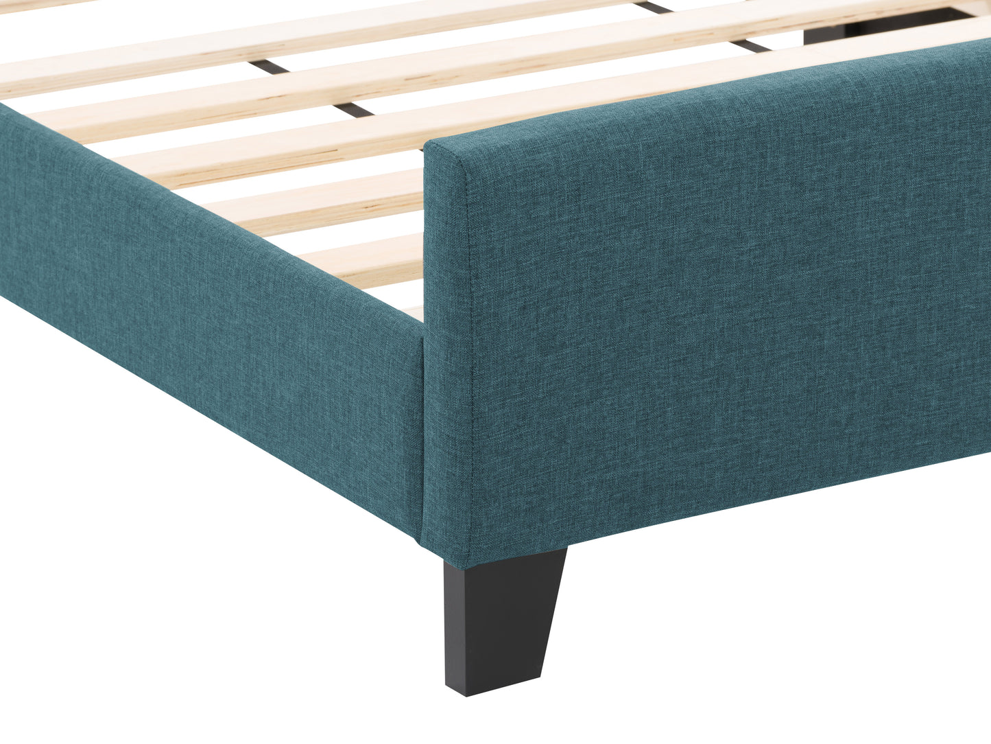 Ocean Blue Fabric Single Bed with Slats