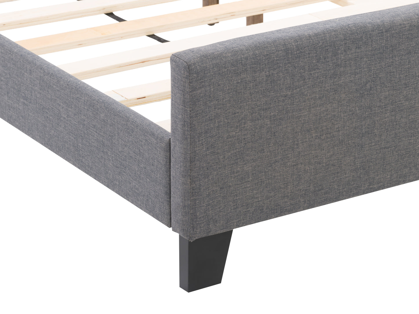 Grey Fabric Bed Double with Slats