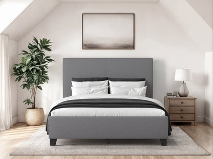 Grey Fabric Bed Double with Slats