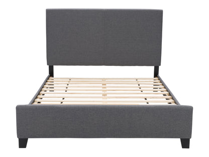 Grey Fabric Bed Queen with Slats