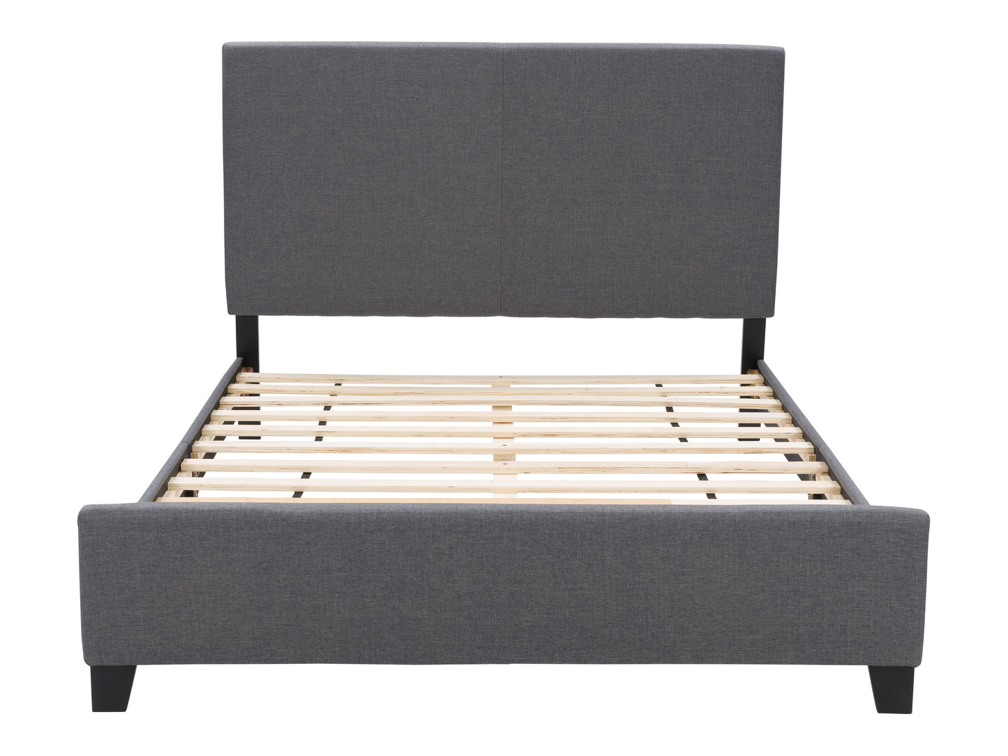 Grey Fabric Bed Single with Slats