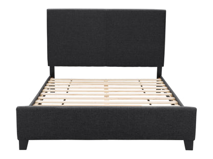 Charcoal Fabric Double Bed with Slats