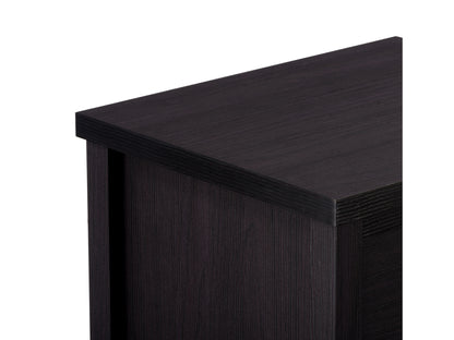 Black 6-Drawer Wide Dresser with Interlocking Drawers