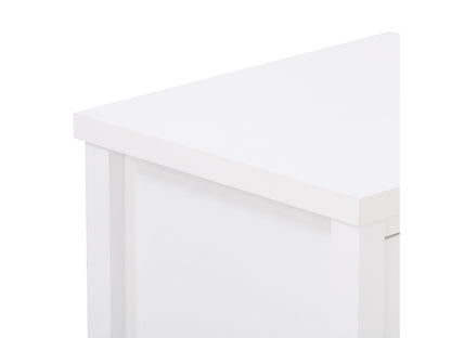 White 5-Drawer Dresser with Interlocking Drawers