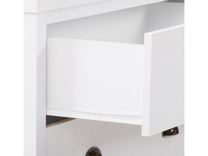 White 5-Drawer Dresser with Interlocking Drawers