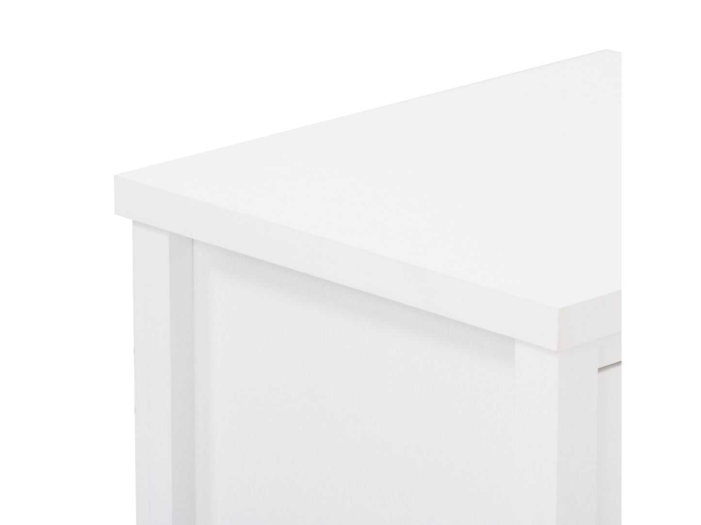 White 6-Drawer Wide Dresser with Interlocking Drawers