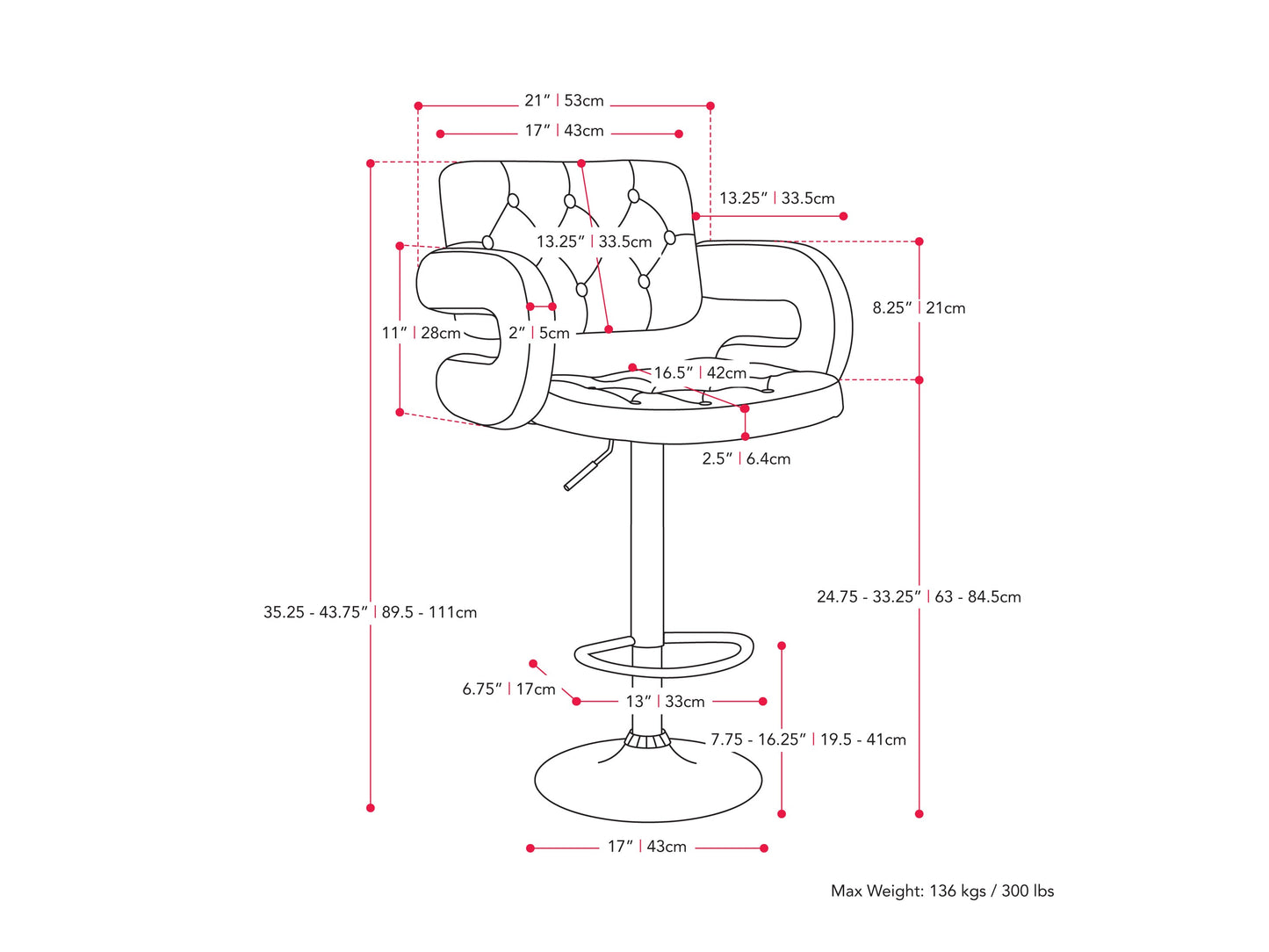 Black bar stools with arms, set of 2, featuring sleek design, cushioned seats, and sturdy metal legs.