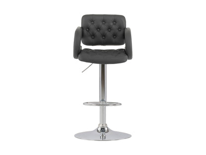 Dark grey bar stools with arms, set of 2, featuring cushioned seats and sleek metal legs, perfect for modern kitchens.