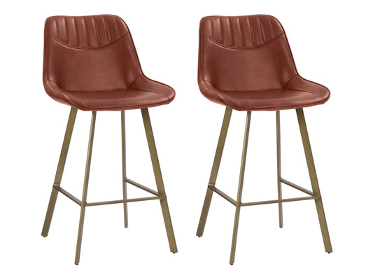 Brown Vegan Leather Stools