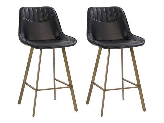 Black Vegan Leather Stools