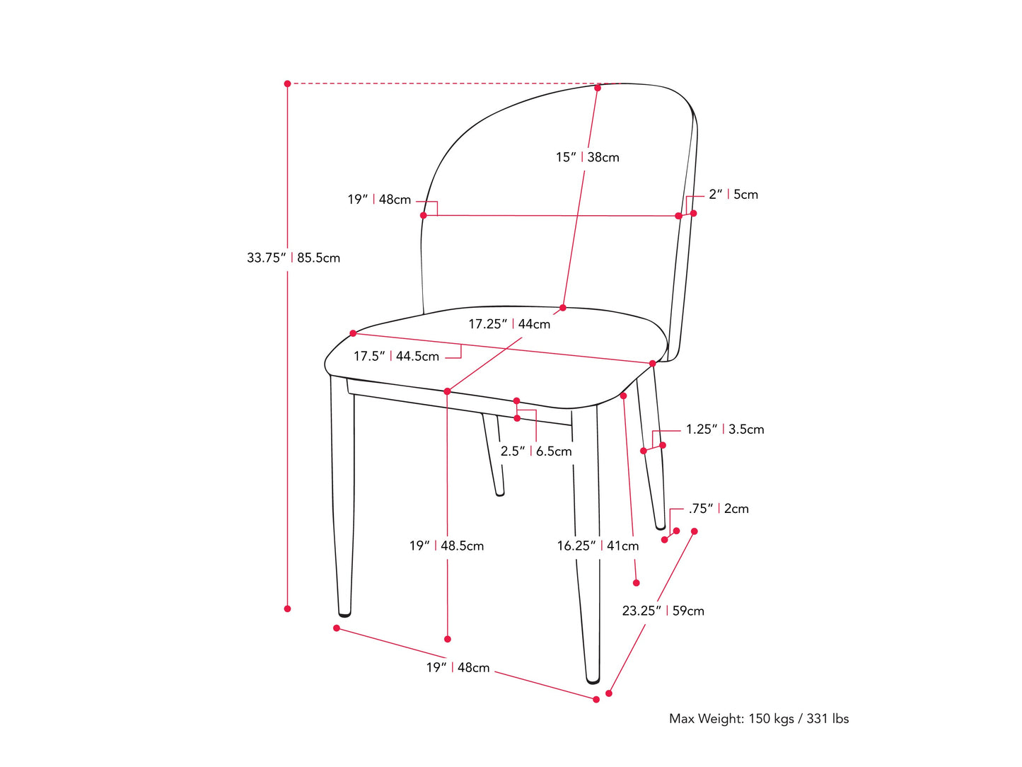 Grey curved dining chairs set of 2 with upholstered fabric, wooden legs, and modern design.