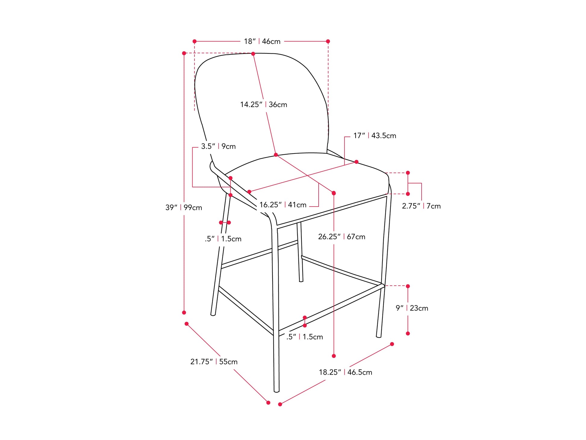 Light grey modern bar stool with padded seat, wooden legs, and sleek minimalist design.