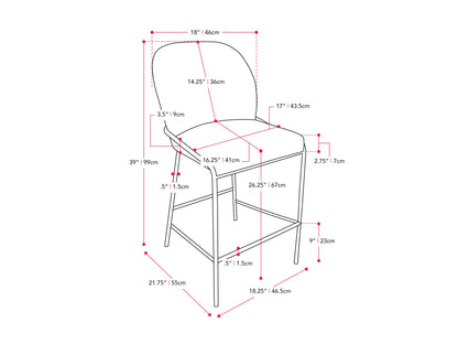 Light grey modern bar stool with padded seat, wooden legs, and sleek minimalist design.