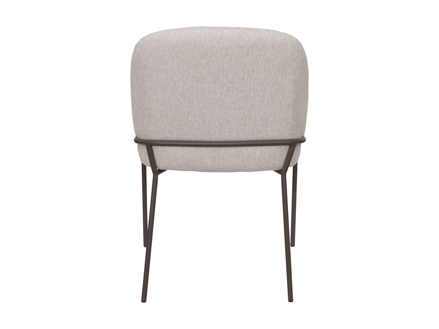 Light grey high back upholstered dining chairs, set of 2, with wooden legs and elegant design.