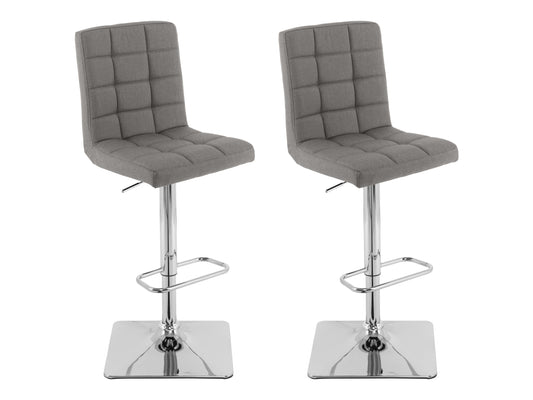 Grey Tufted Adjustable Stools