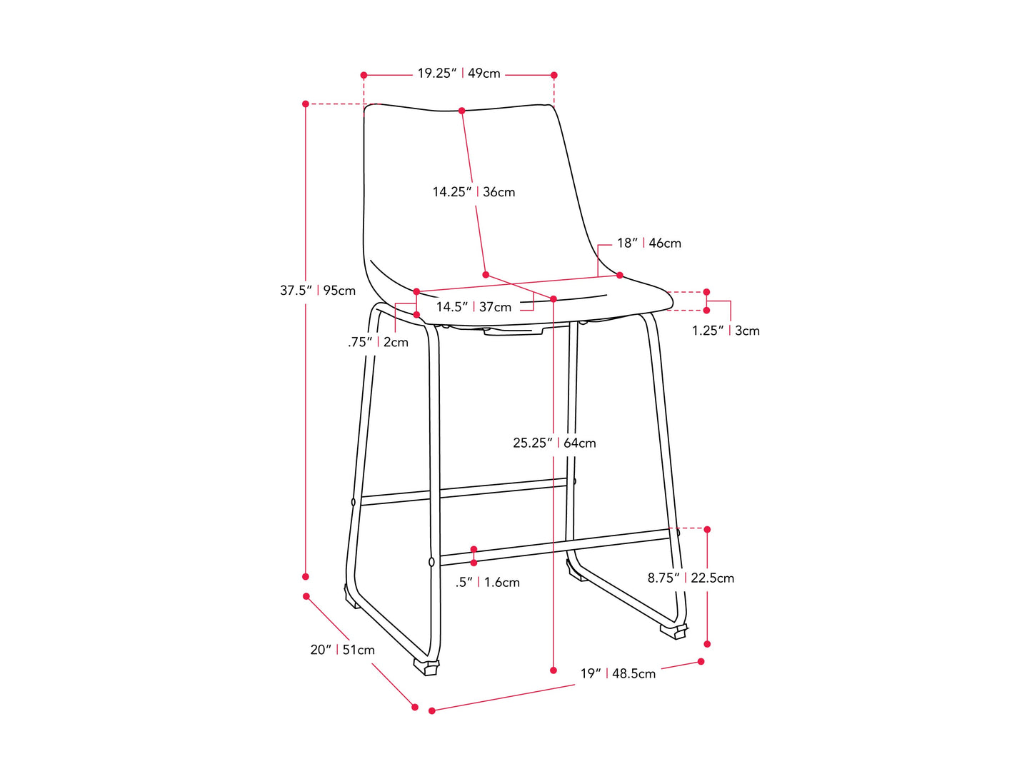 Light grey upholstered bar stool with wooden legs, tufted backrest, and modern design.