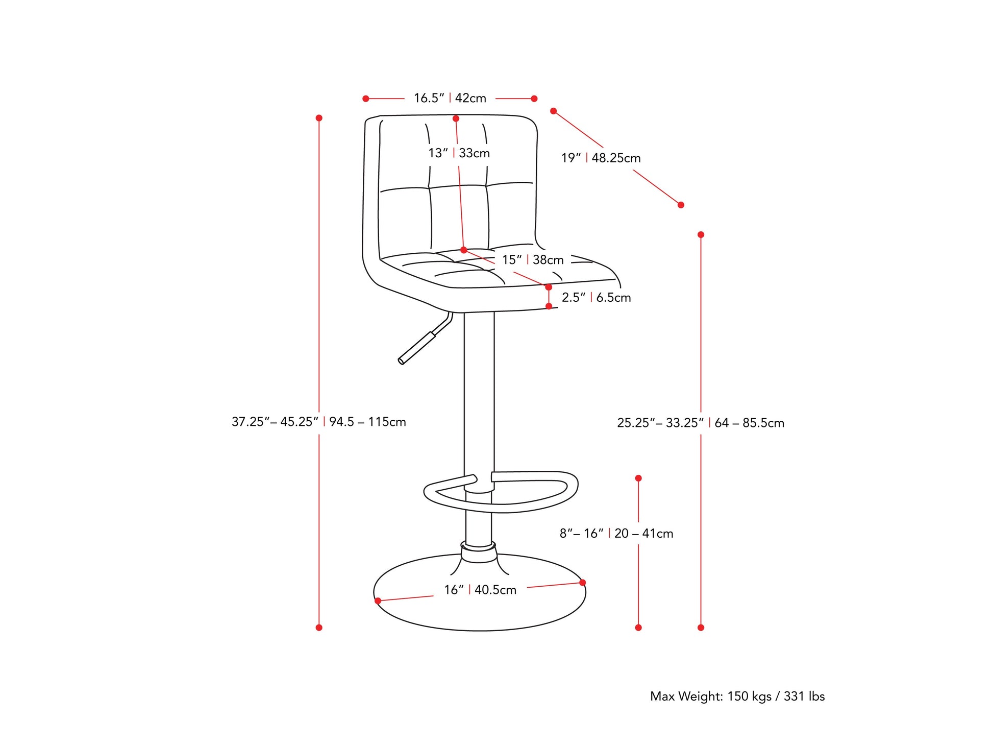 Black swivel bar stools set of 2 with cushioned seats, metal legs, and footrests for modern kitchen or bar area.