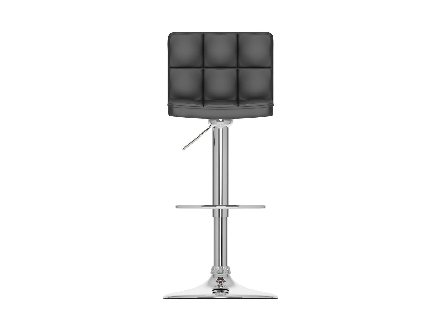 Black swivel bar stools set of 2 with cushioned seats, metal frames, and footrests for kitchen or bar area.