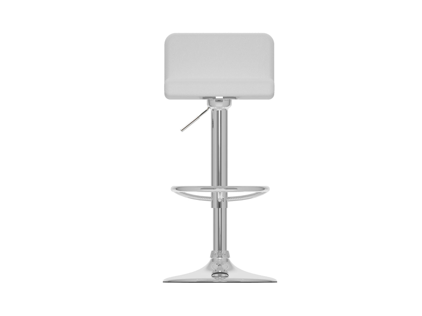 White low back bar stools, set of 2, with wooden legs and cushioned seats, perfect for modern kitchens and bars.