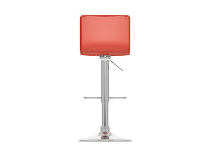 Red swivel bar stools set of 2 with cushioned seats, chrome base, and adjustable height for modern kitchens.