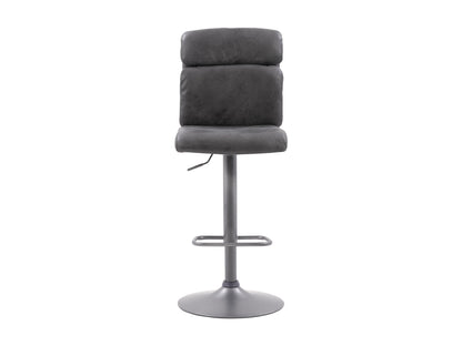 Black swivel bar stools set of 2 with padded seats, sleek metal frames, and footrests for modern kitchen or bar area.