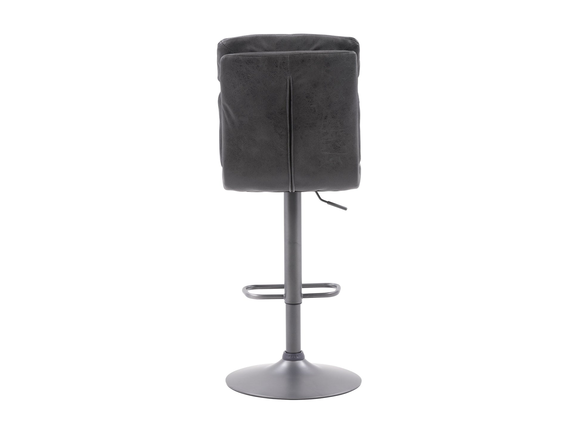 Black swivel bar stools set of 2 with cushioned seats, chrome footrests, and adjustable height for modern kitchen or bar.