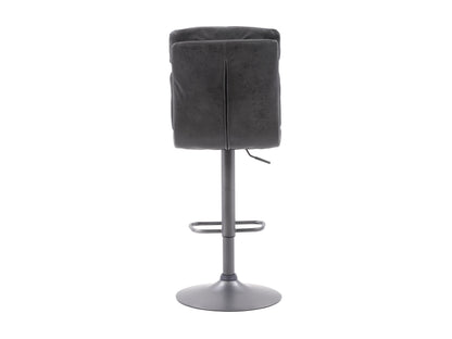 Black swivel bar stools set of 2 with cushioned seats, chrome footrests, and adjustable height for modern kitchen or bar.