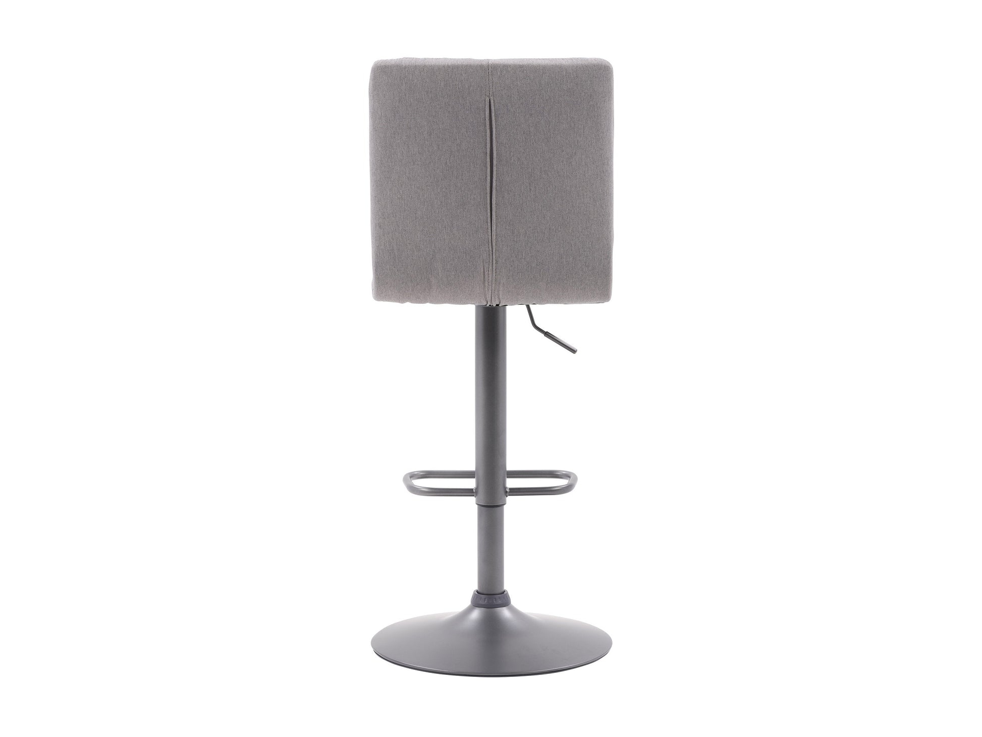 Grey swivel bar stools, set of 2, with padded seats, metal frames, and footrests for modern kitchen or bar.