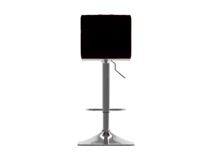 Black tufted bar stools, set of 2, with sleek metal legs and cushioned seats for modern kitchen or bar areas.