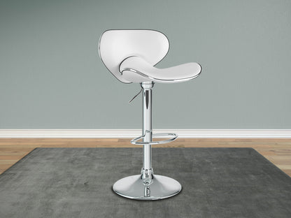 White bar stools with backs, set of 2, featuring cushioned seats, sleek design, and sturdy metal legs.