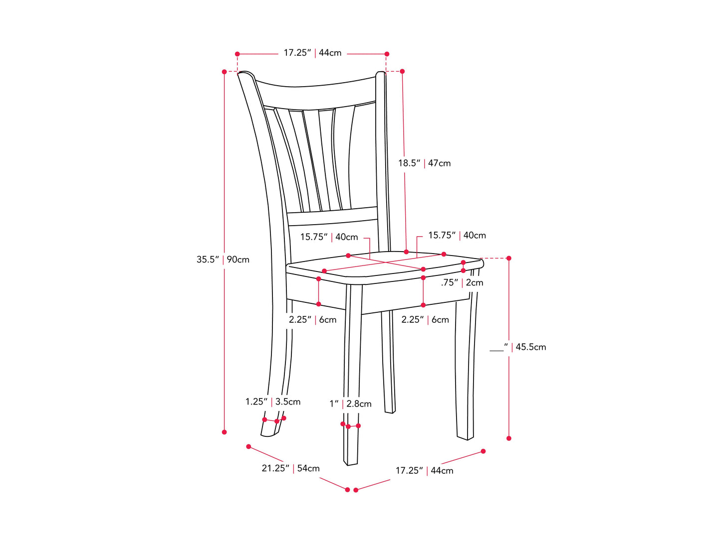 Solid wood dining chairs set, espresso finish, curved backrest, and cushioned seat, modern dining room furniture.