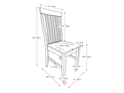 White wooden dining chairs set of 2 with slatted backs and cushioned seats, featuring a sleek, minimalist design ideal for modern dining rooms or kitchens.