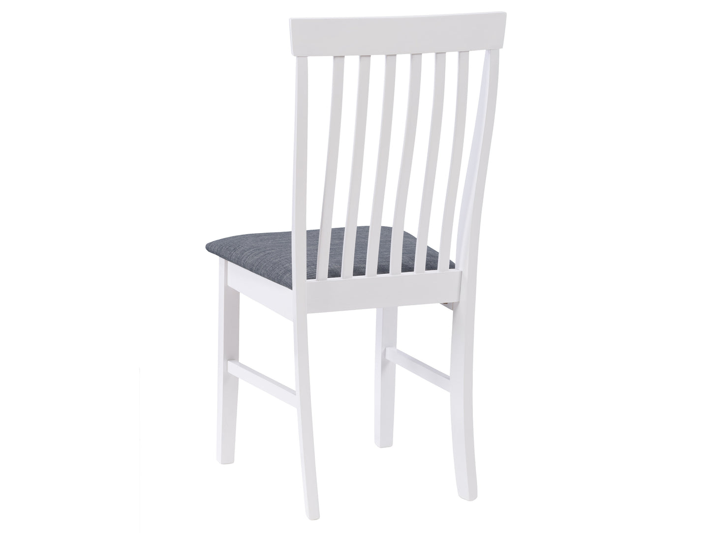 White wooden dining chairs set of 2, featuring sleek curved backs, smooth finish, and sturdy legs, perfect for contemporary kitchens or dining rooms.