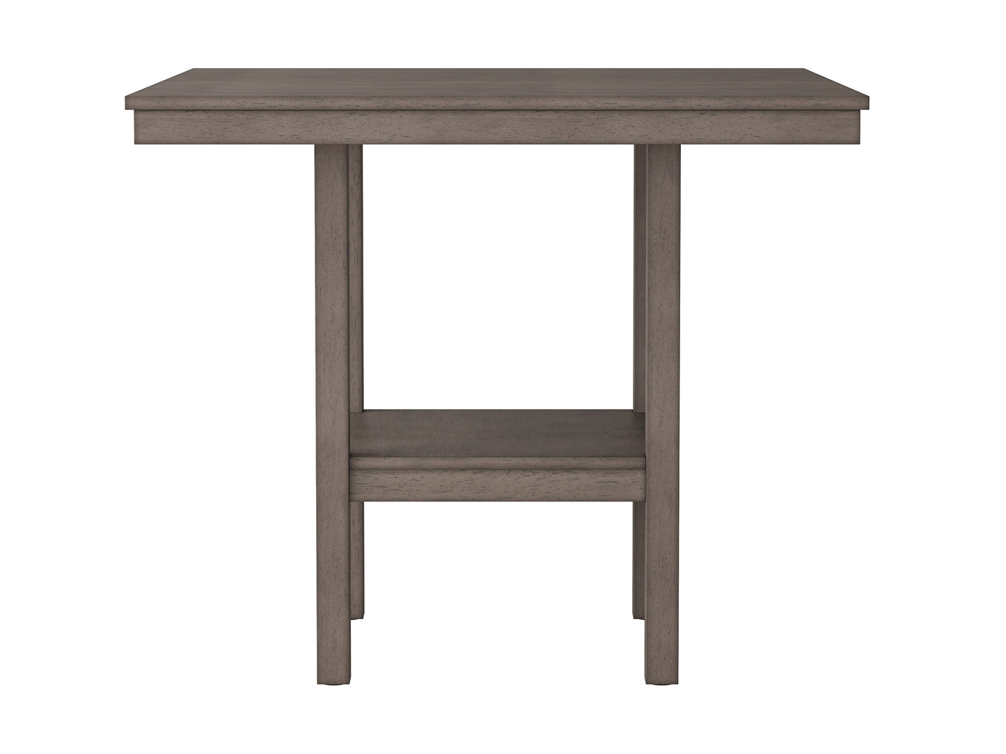 Modern counter height dining table with dark wood finish, sleek rectangular design, and sturdy metal legs, perfect for contemporary dining spaces.